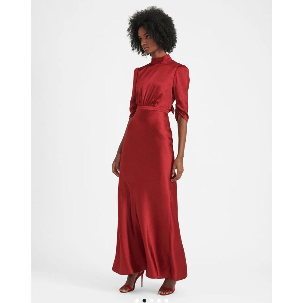 SALONI Elegant Scarlet Maxi Dress